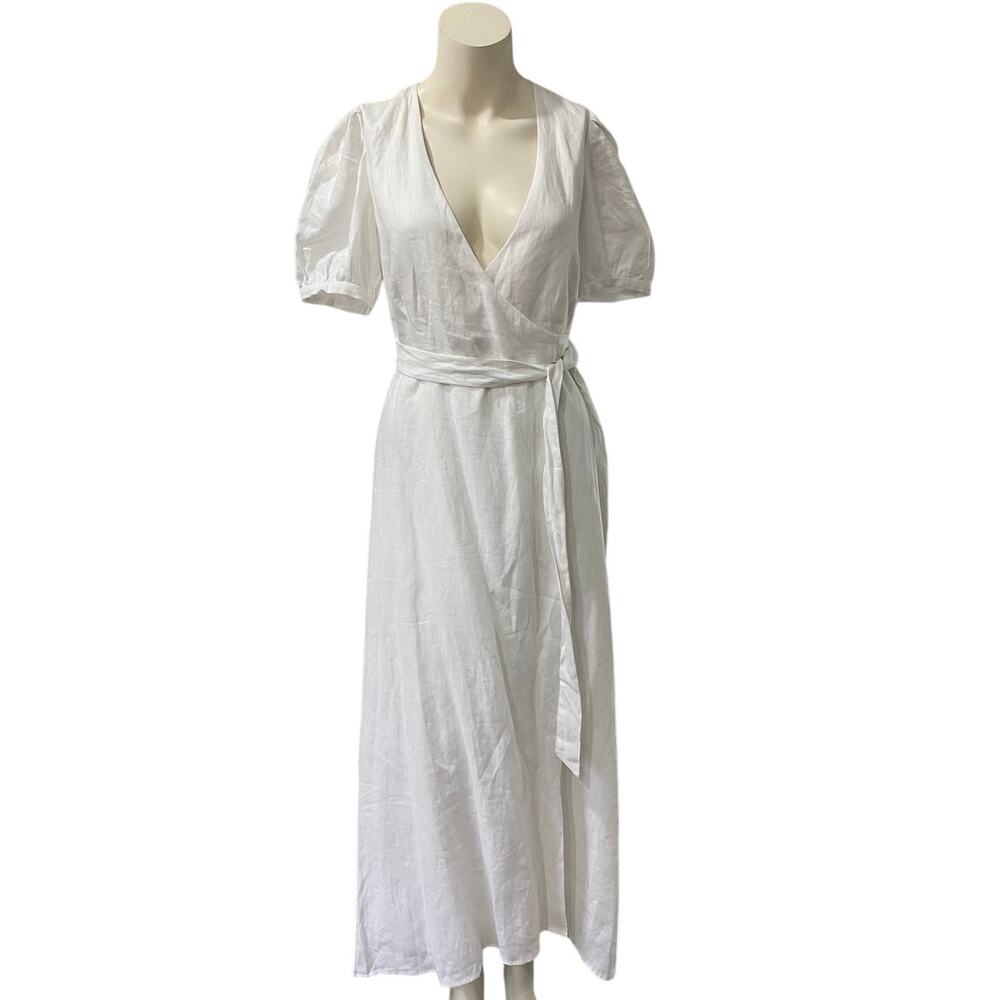 Reformation White Wrap Maxi Dress